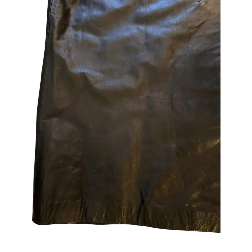 VTG 90’s Sarah Taylor Leather & Leopard Print Long Coat – Size L HolidayGift - Picture 10 of 10